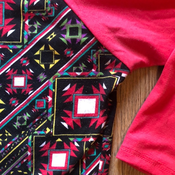 Lularoe Hot Pink and Black geometric shapes Randy - Picture 3 of 5